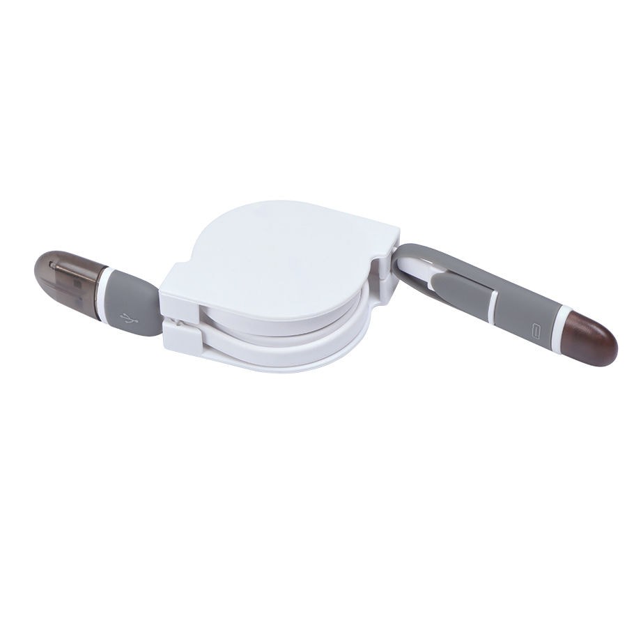 Кабель &quot;Spin&quot; 2 в 1 с разъемами microUSB и lightning