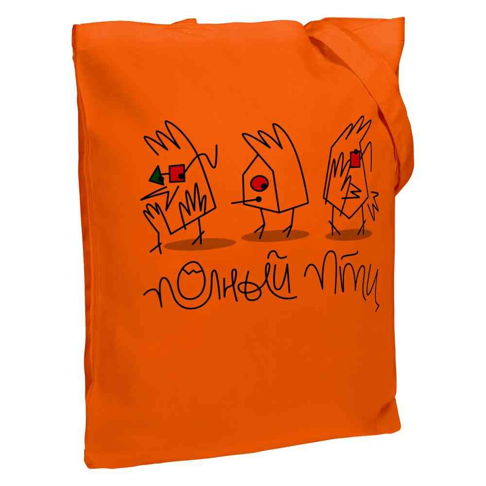 Холщовая сумка &laquo;Полный птц&raquo;, оранжевая