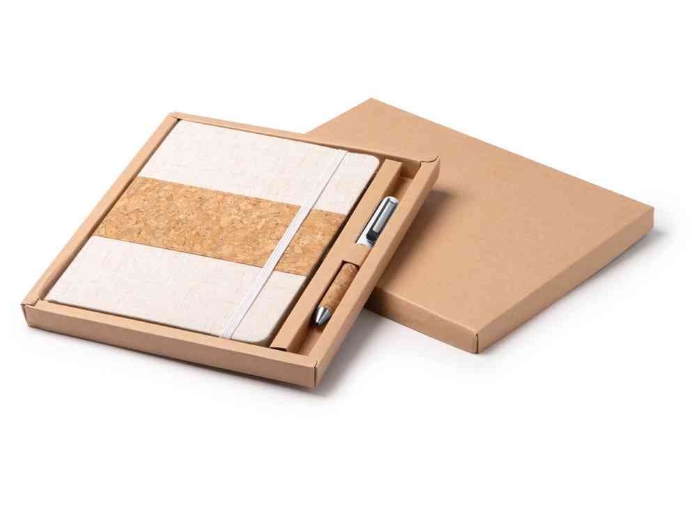 Набор блокнот с ручкой из пробки и хлопка «Beret» Набор блокнот с ручкой из пробки и хлопка «Beret»