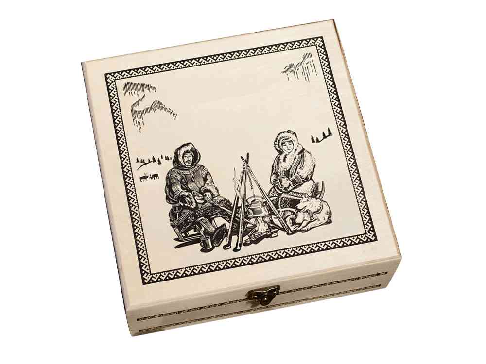 Подарочный набор c чаем «Сокровища Севера» в деревянной шкатулке без лого Подарочный набор c чаем «Сокровища Севера» в деревянной шкатулке без лого