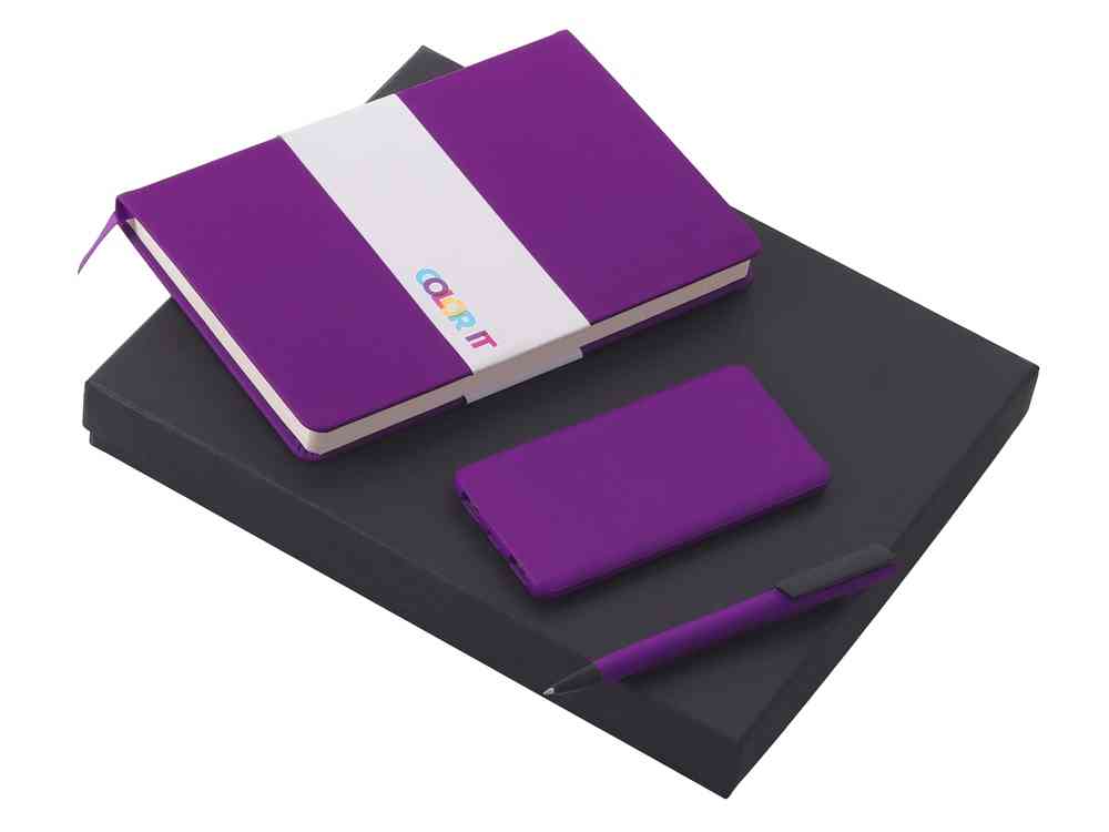 Подарочный набор «COLOR IT» c блокнотом, ручкой и повербанком, 5000 mAh Подарочный набор «COLOR IT» c блокнотом, ручкой и повербанком, 5000 mAh