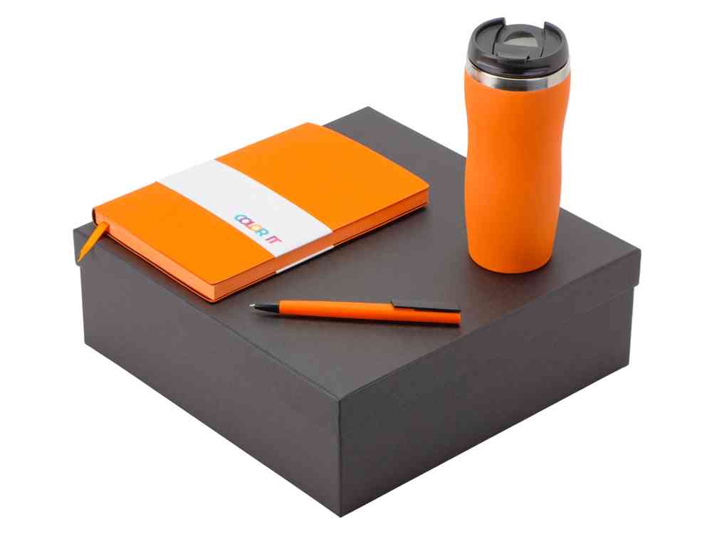 Подарочный набор "COLOR IT" c блокнотом, ручкой и термокружкой Подарочный набор "COLOR IT" c блокнотом, ручкой и термокружкой