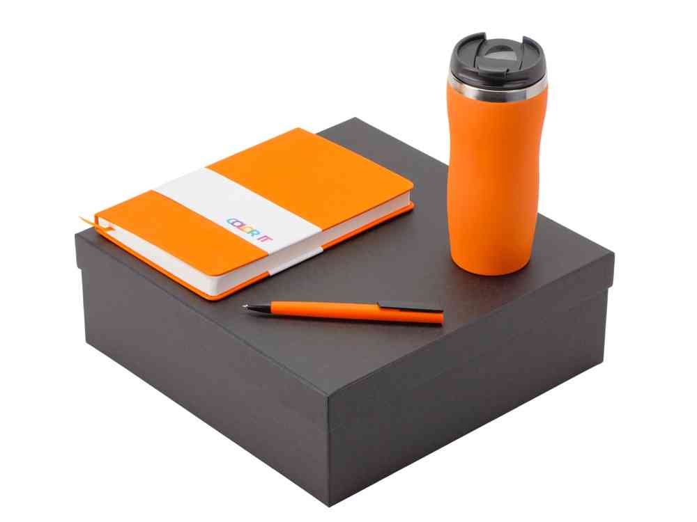 Подарочный набор "COLOR IT" c блокнотом, ручкой и термокружкой Подарочный набор "COLOR IT" c блокнотом, ручкой и термокружкой
