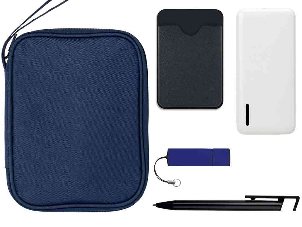 Тревел-набор с флешкой, повербанком и ручкой Тревел-набор с флешкой, повербанком и ручкой