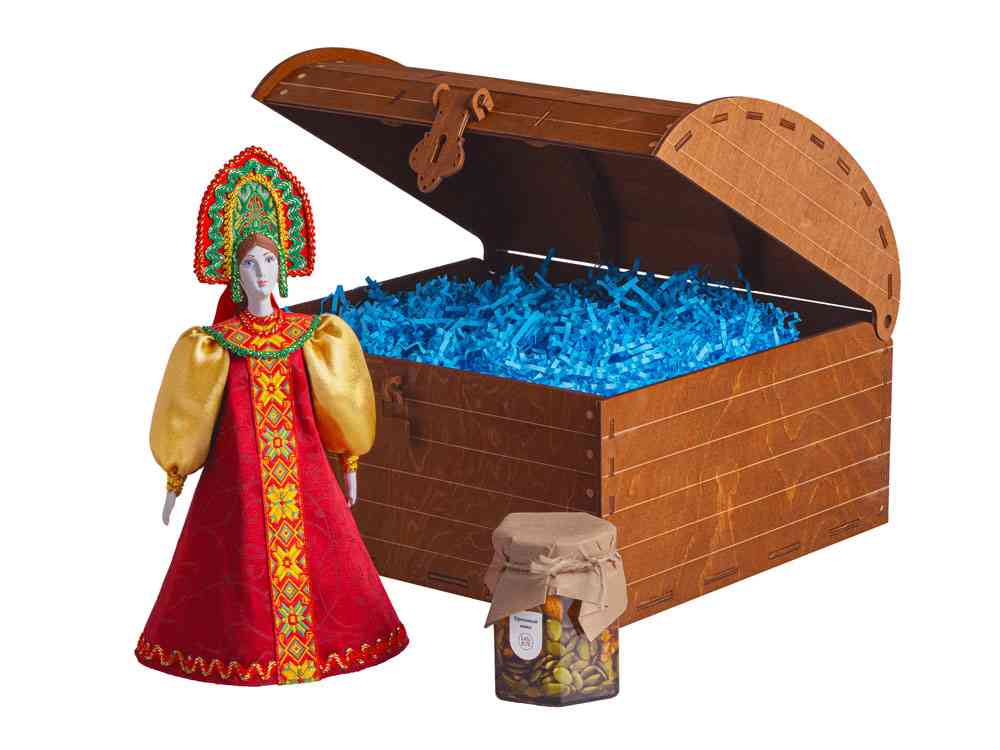 Подарочный набор: кукла фарфоровая, мёд с миксом из орехов Подарочный набор: кукла фарфоровая, мёд с миксом из орехов