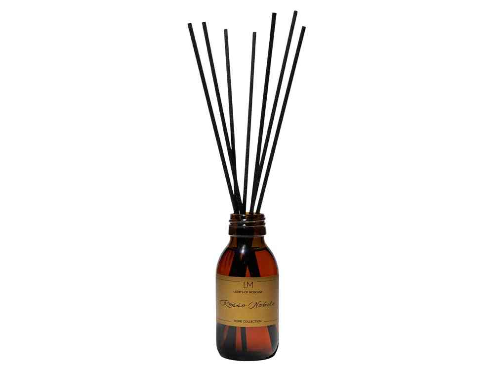 Ароматический диффузор с палочками, Россо: апельсин и клубника, дуб, 100 мл Ароматический диффузор с палочками, Россо: апельсин и клубника, дуб, 100 мл