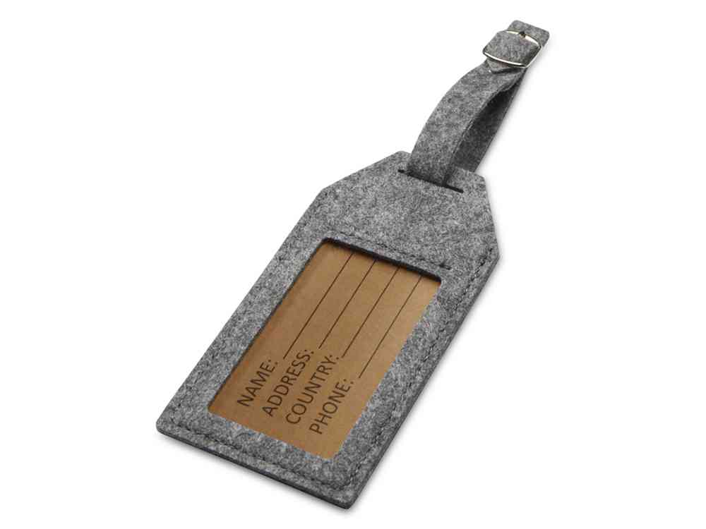 Багажная бирка из RPET-фетра «Tie» Багажная бирка из RPET-фетра «Tie»