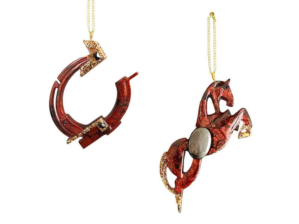 Набор елочных игрушек: Лошадь, Подкова Набор елочных игрушек: Лошадь, Подкова