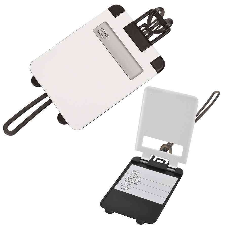 Бирка багажная  "Чемодан";  белый; 5.6*7.8 см; пластик;