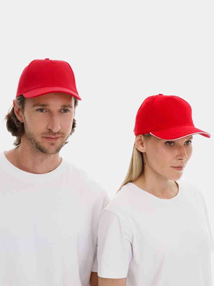 Бейсболка Long Beach, красная - 9