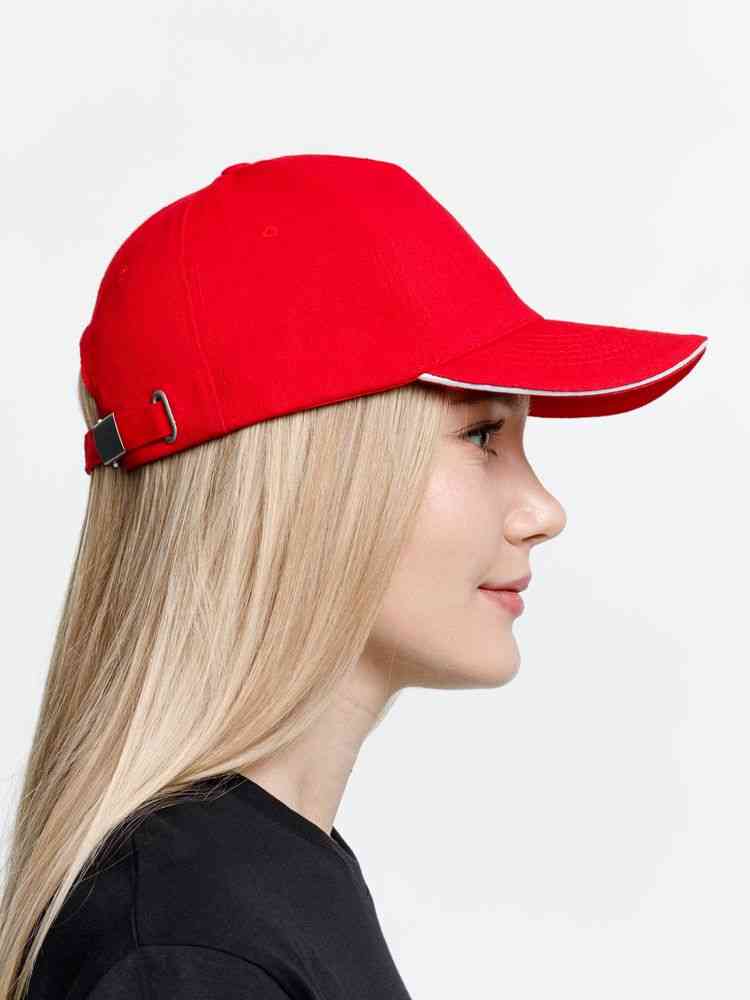 Бейсболка Long Beach, красная с белым - 8