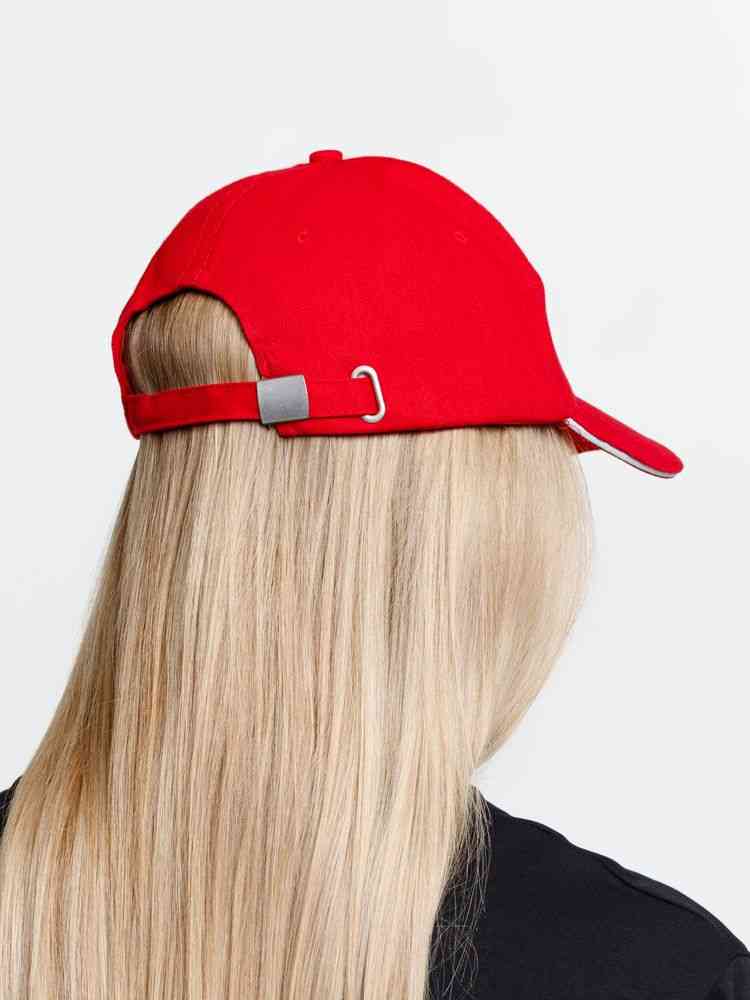 Бейсболка Long Beach, красная с белым - 9