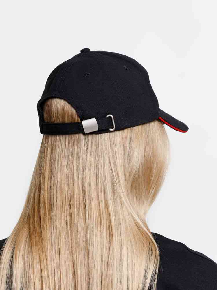 Бейсболка Long Beach, черная с красным - 12