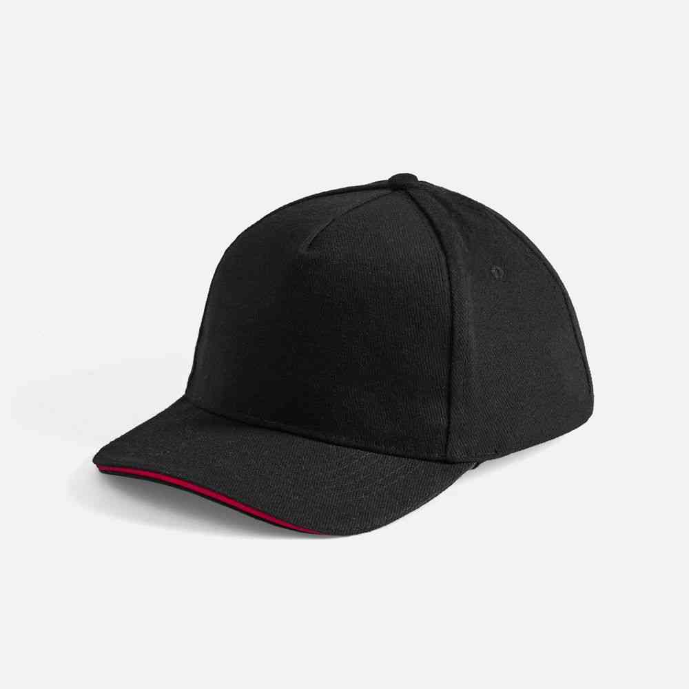 Бейсболка Long Beach, черная с красным
