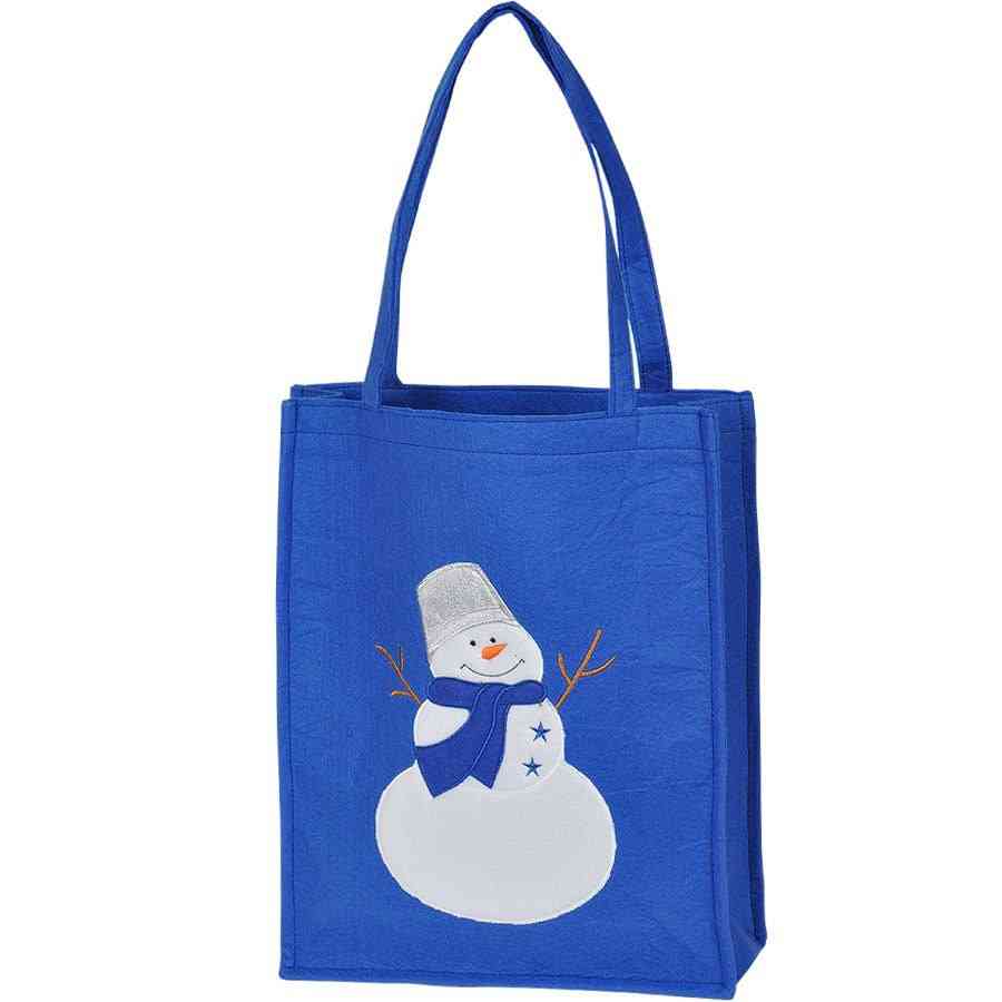 Сумка "СНЕГОВИК"  с аппликацией размер 40 x 33 x 9 см