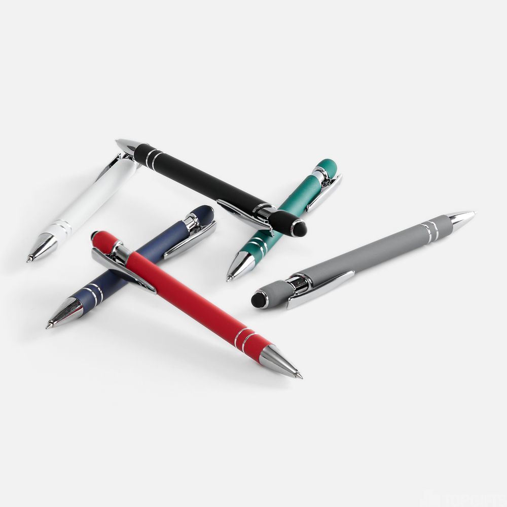 Ручка шариковая Pointer Soft Touch со стилусом, красная - 5
