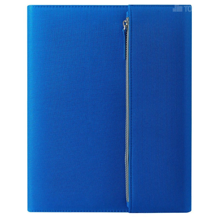 Папка А4  "PATRIX"  с блокнотом и карманом  на молнии, синяя, полиэстер 600D