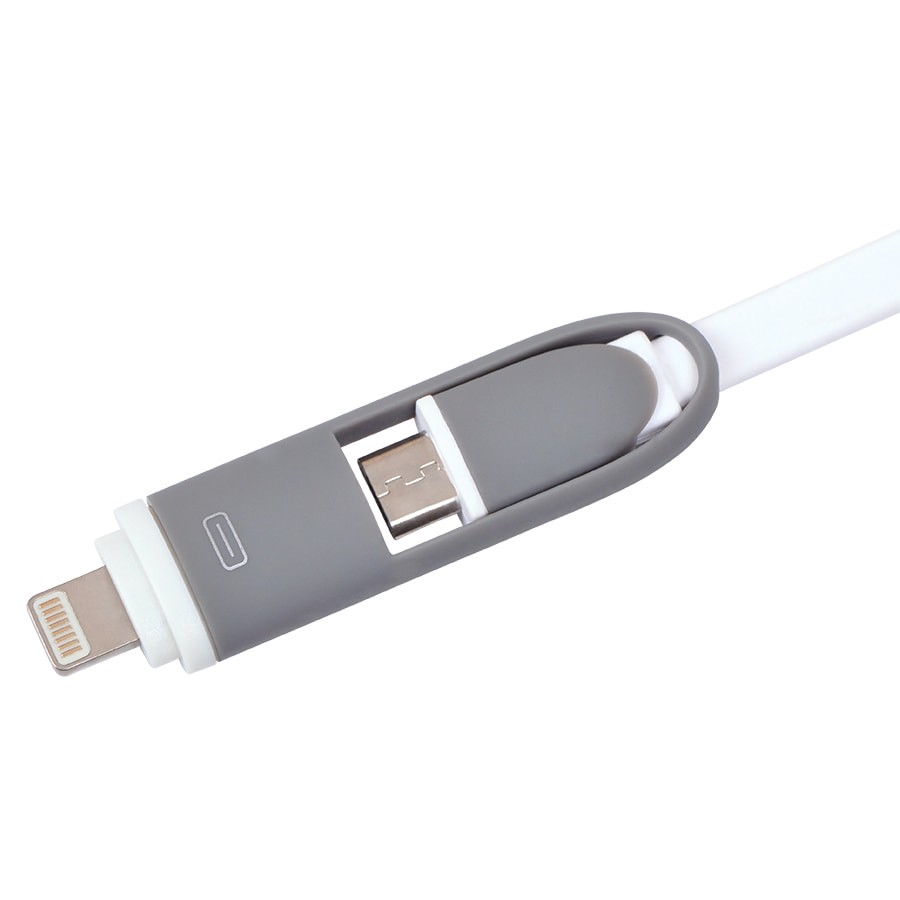 Кабель "Spin" 2 в 1 с разъемами microUSB и lightning - 3