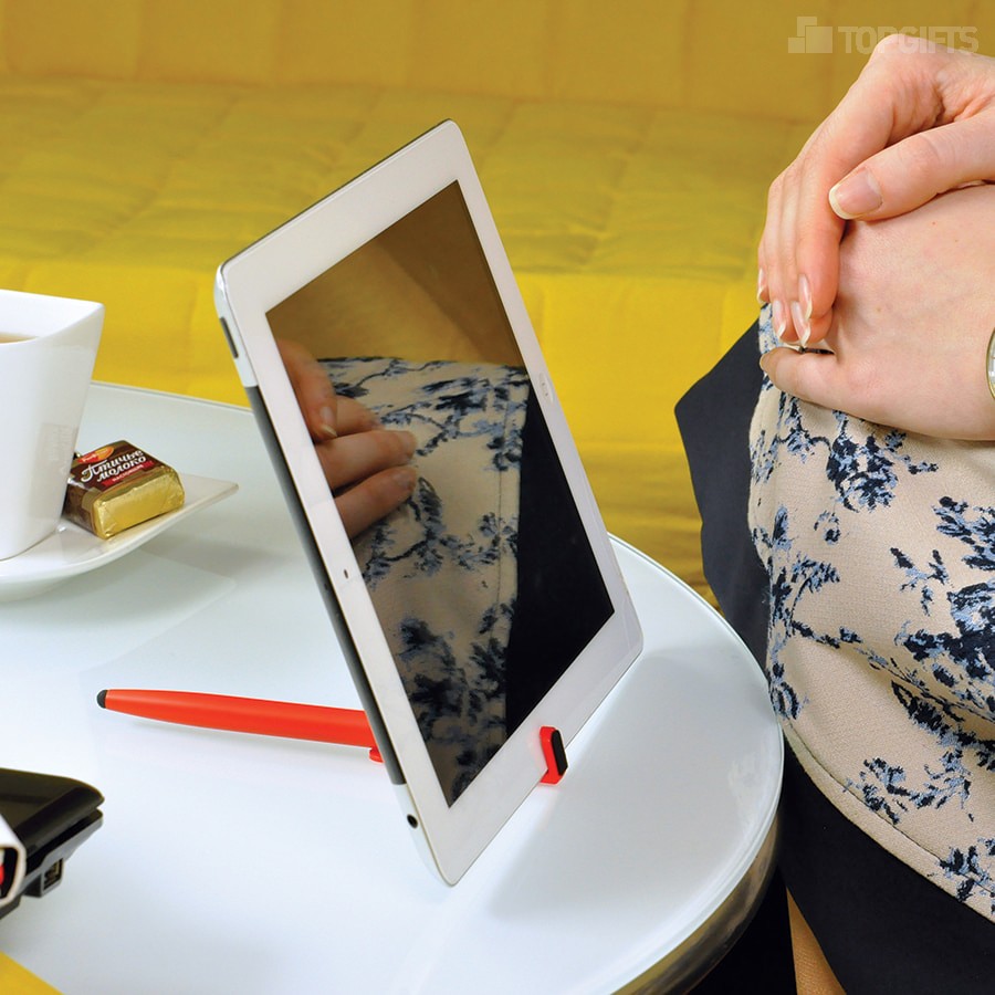 Ручка шариковая N3 со стилусом и подставкой для смартфона - 5