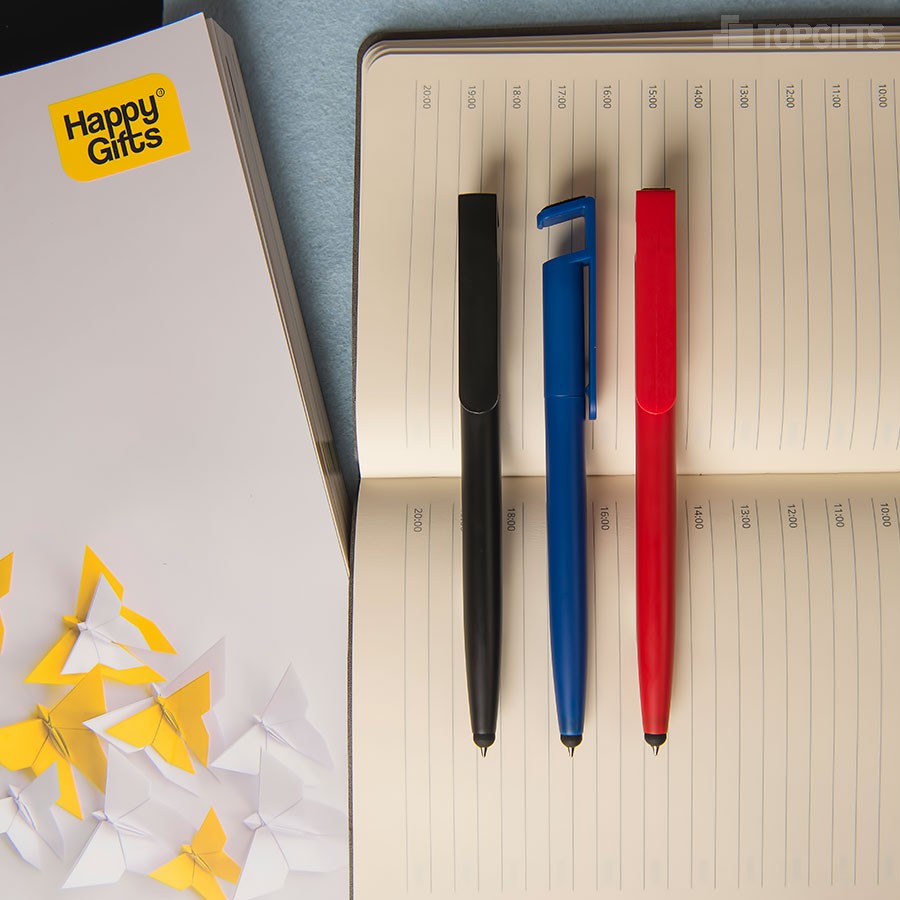 Ручка шариковая N3 со стилусом и подставкой для смартфона - 6