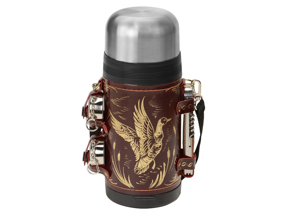 Термос в кожаном чехле - 2