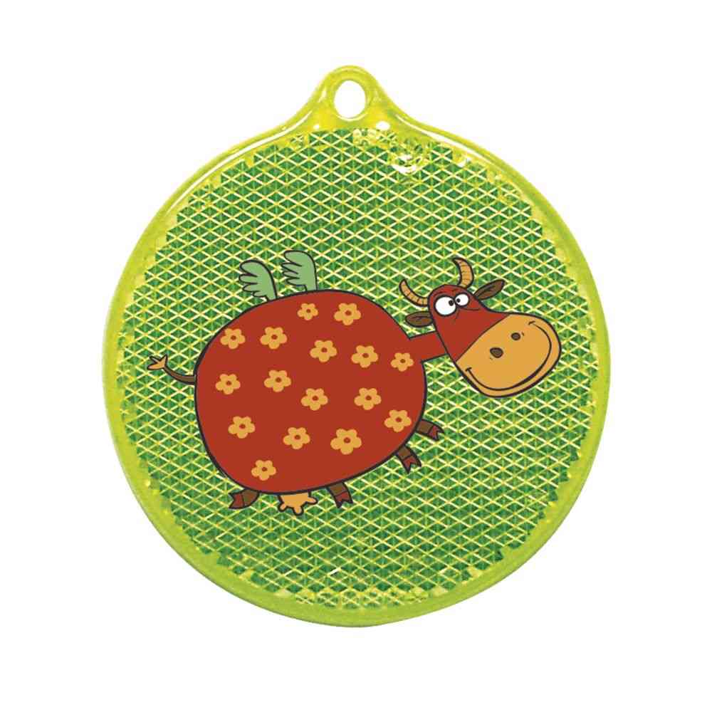 Пешеходный светоотражатель «Круг», неон-желтый - 2