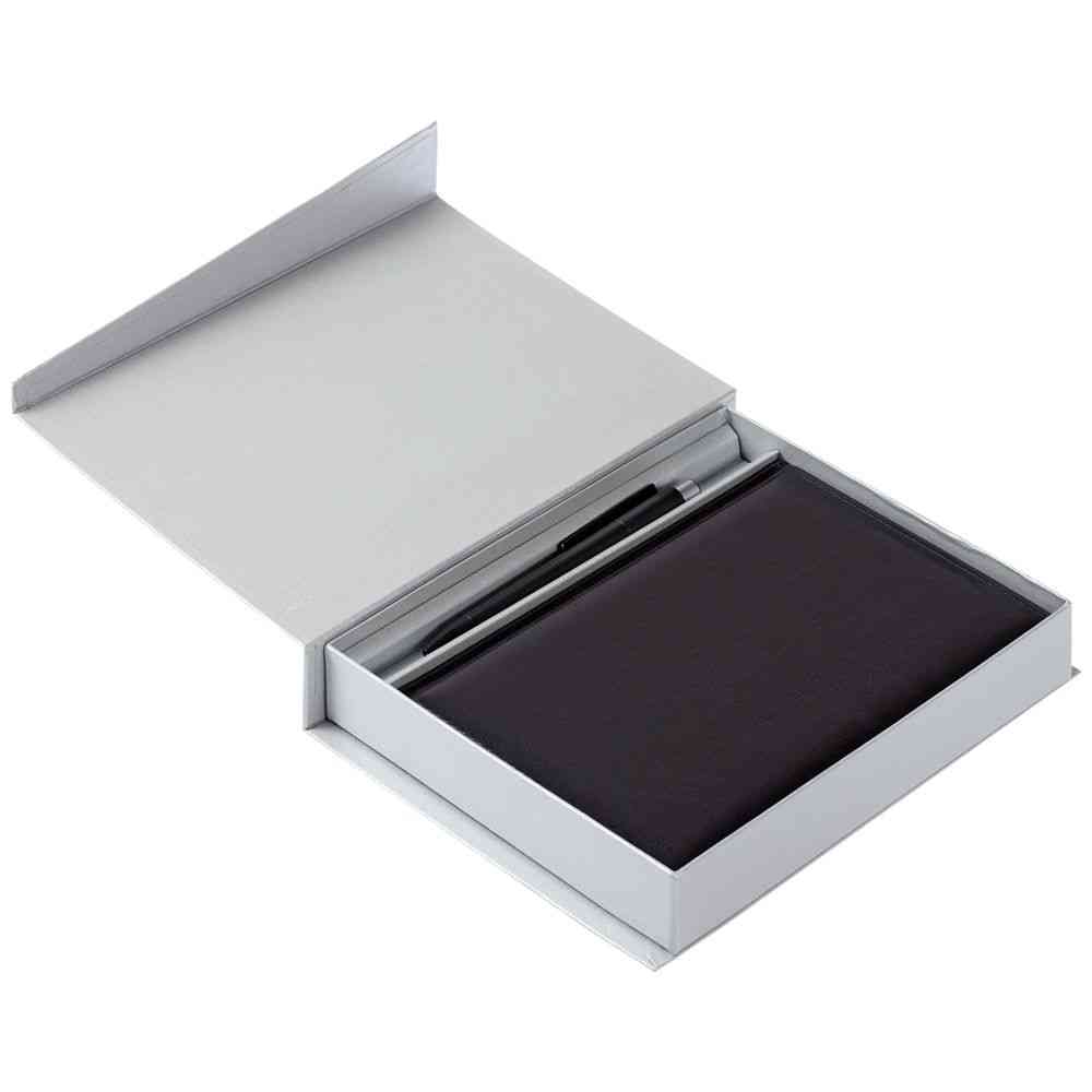 Коробка Duo под ежедневник и ручку, серая - 5