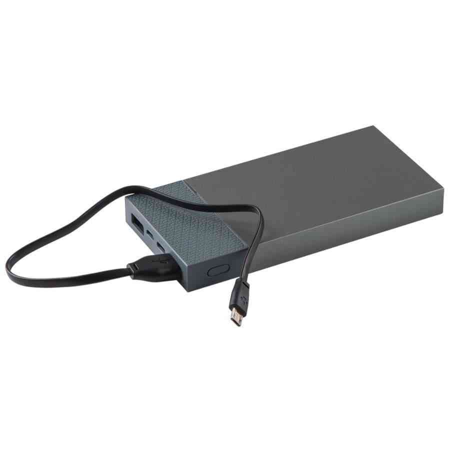 Универсальный аккумулятор "Slim Pro" (10000mAh),серый, 13,8х6,7х1,5 см,пластик,металл - 5