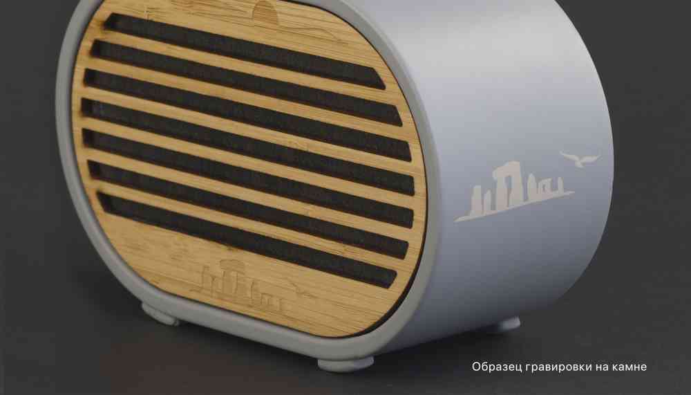 Часы "Stonehenge" с беспроводным зарядным устройством, камень/бамбук - 7