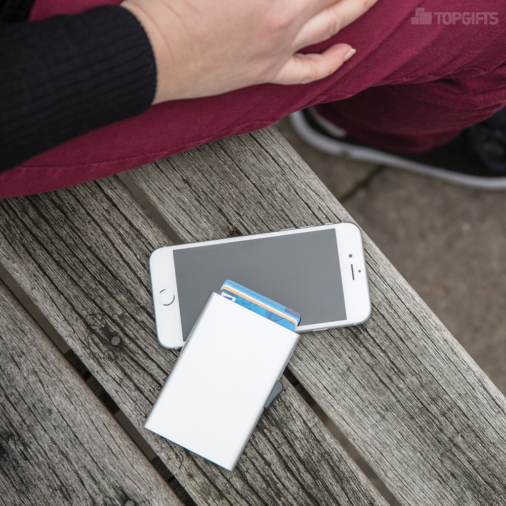 Алюминиевый держатель для карт C-Secure, серебряный - 7