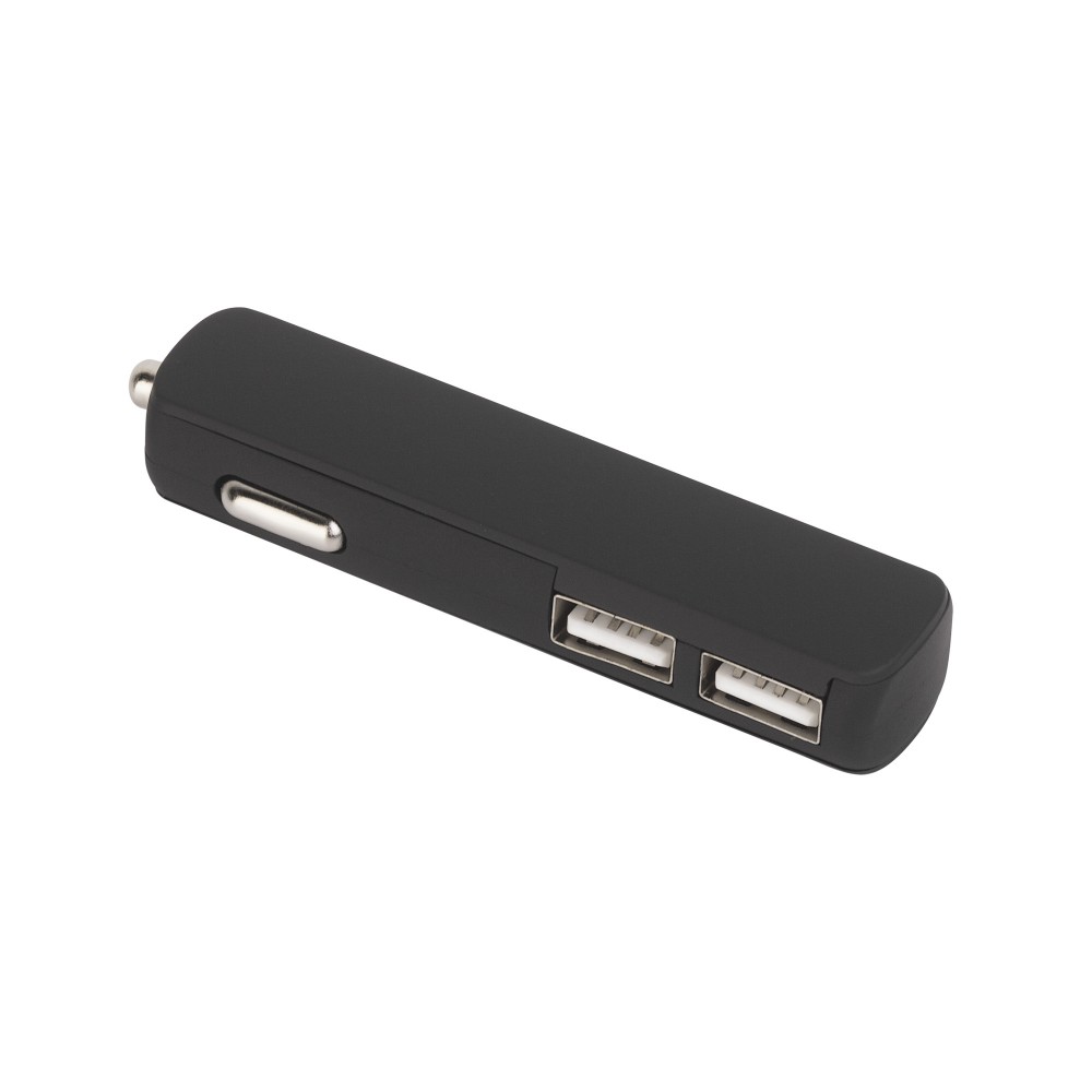 Автомобильное зарядное устройство "Slam" с 2-мя разъёмами USB, покрытие soft touch №1