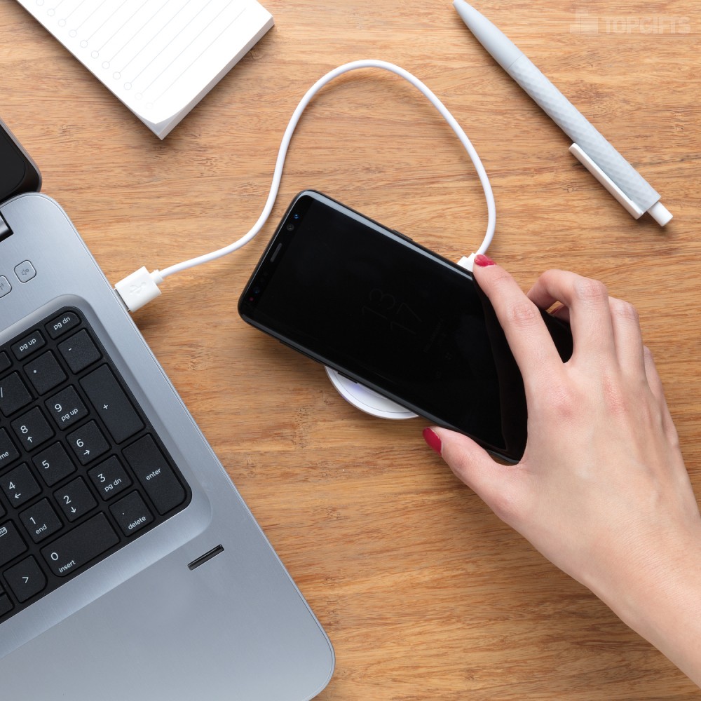 Док-станция для беспроводной зарядки Round, белая - 8