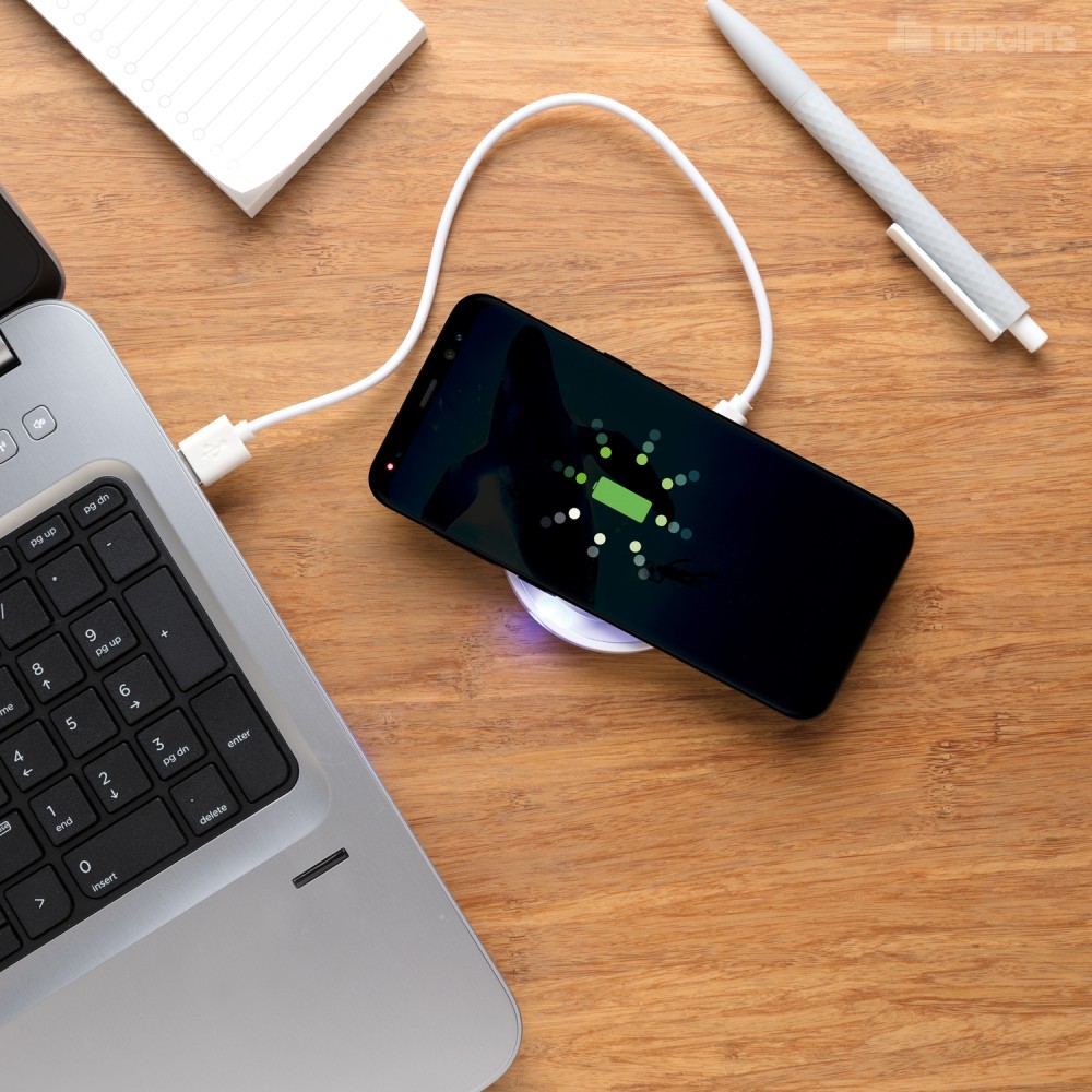 Док-станция для беспроводной зарядки Round, белая - 9