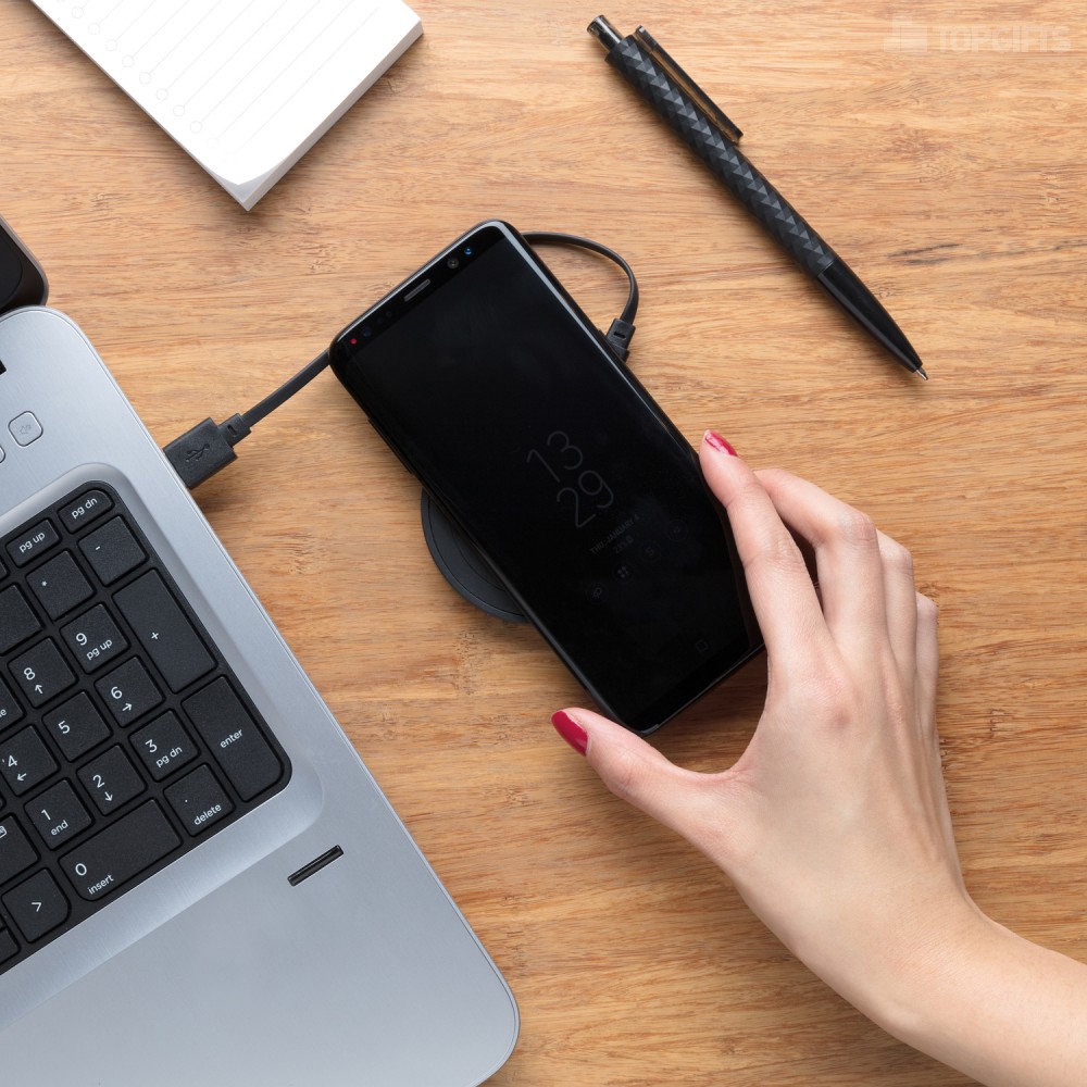 Док-станция для беспроводной зарядки Round, черная - 8