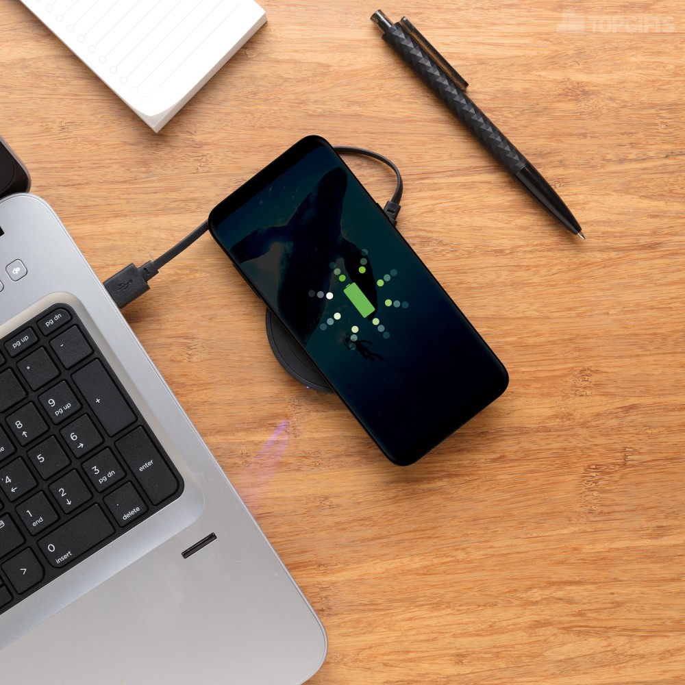 Док-станция для беспроводной зарядки Round, черная - 9