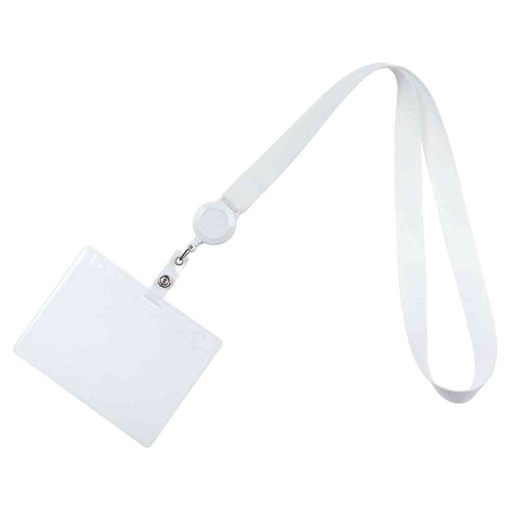 Лента для бейджа с ретрактором Retract, белая - 2