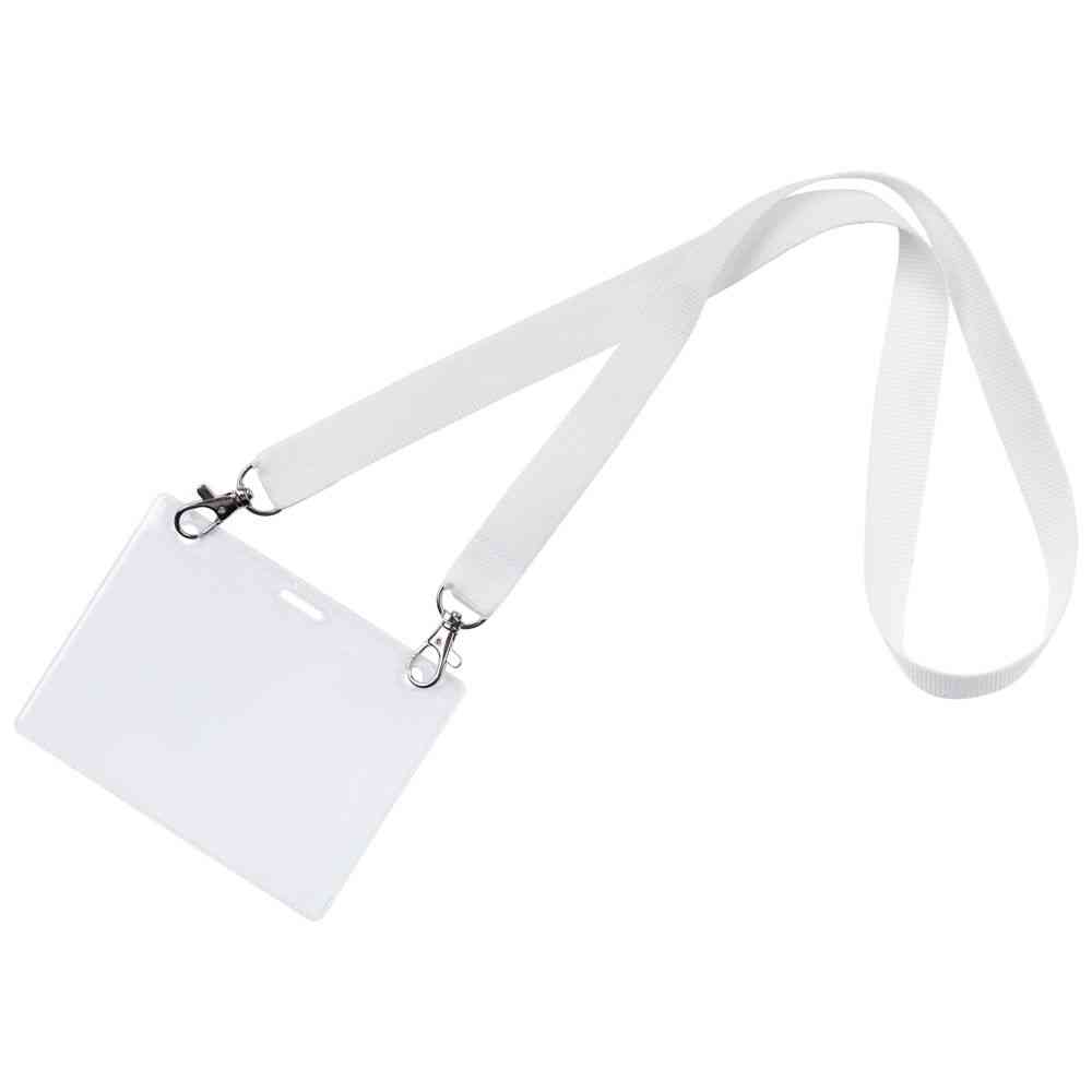 Лента для бейджа с 2 карабинами Carabine Duo, белая - 2