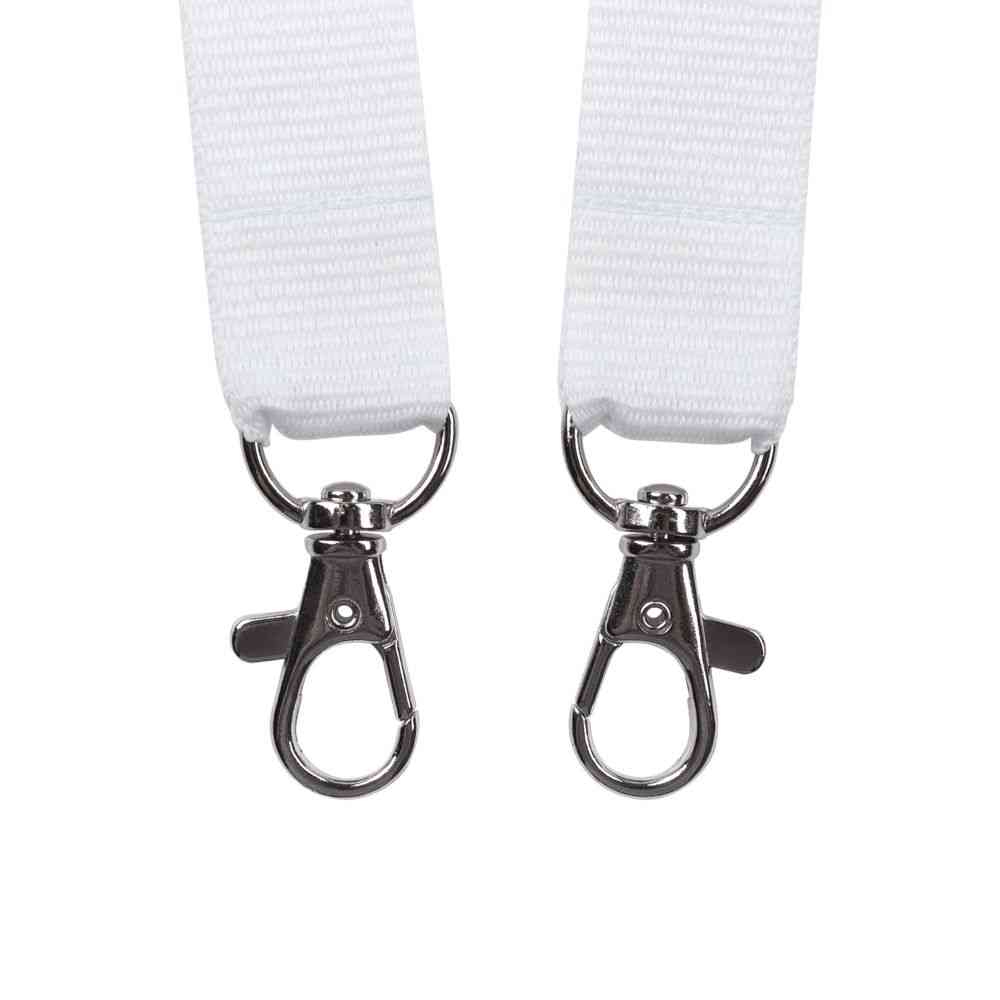 Лента для бейджа с 2 карабинами Carabine Duo, белая - 3
