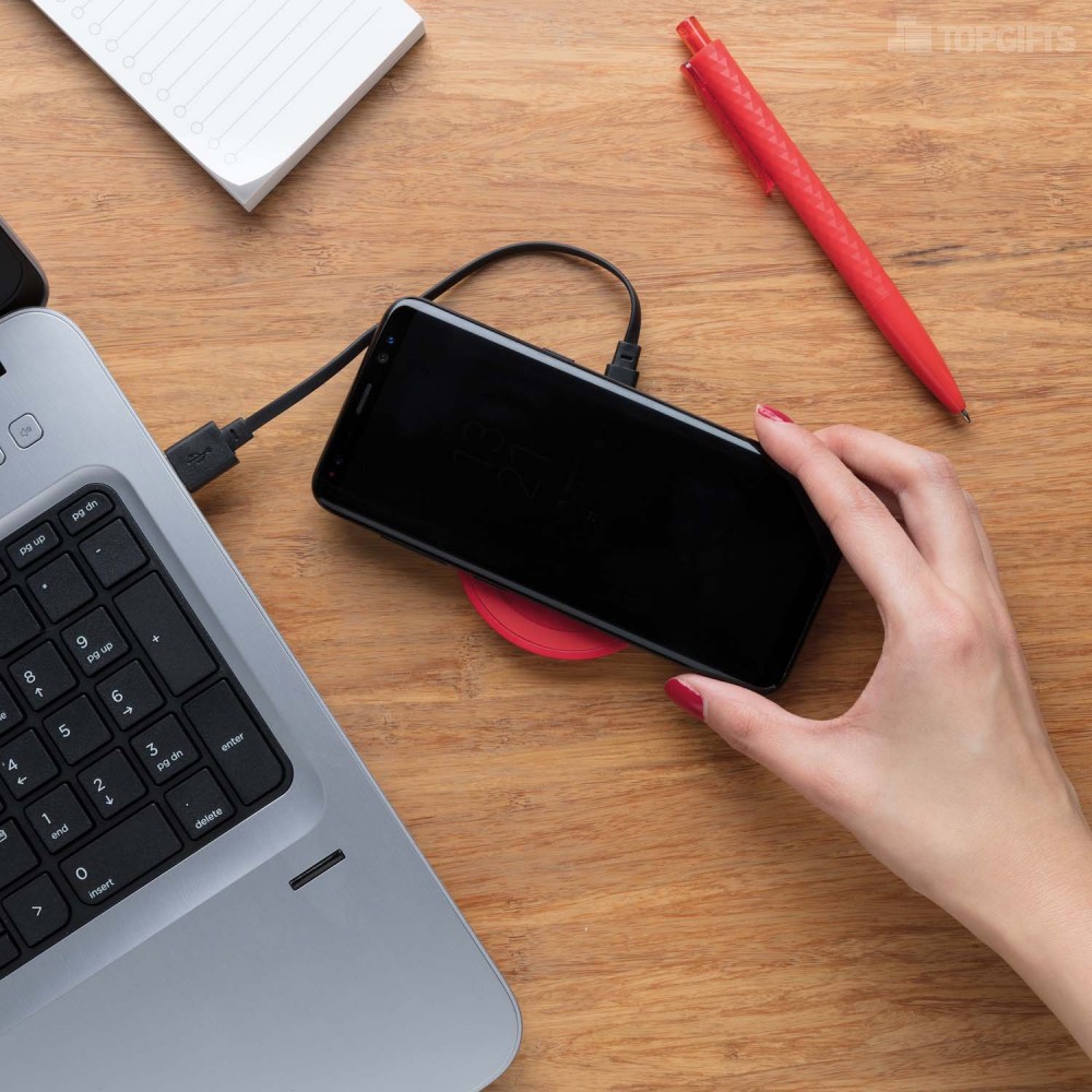 Док-станция для беспроводной зарядки Round, красная - 8