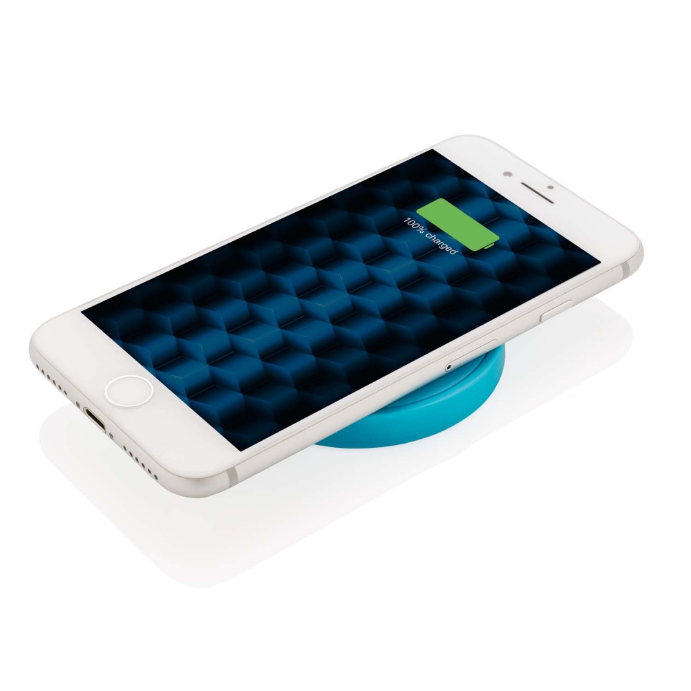 Док-станция для беспроводной зарядки Round, голубая - 2