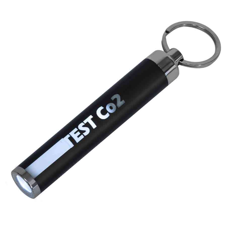 Брелок BIMOX с фонариком, чёрный, пластик,  8,5*d-1,4см - 2