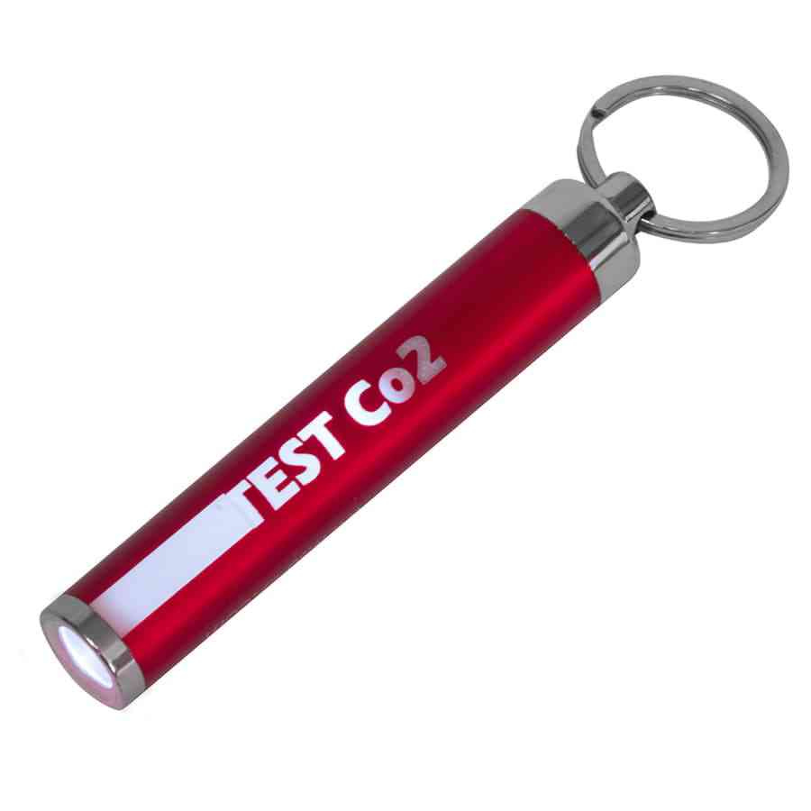 Брелок BIMOX с фонариком, красный, L=8,5см, пластик - 2