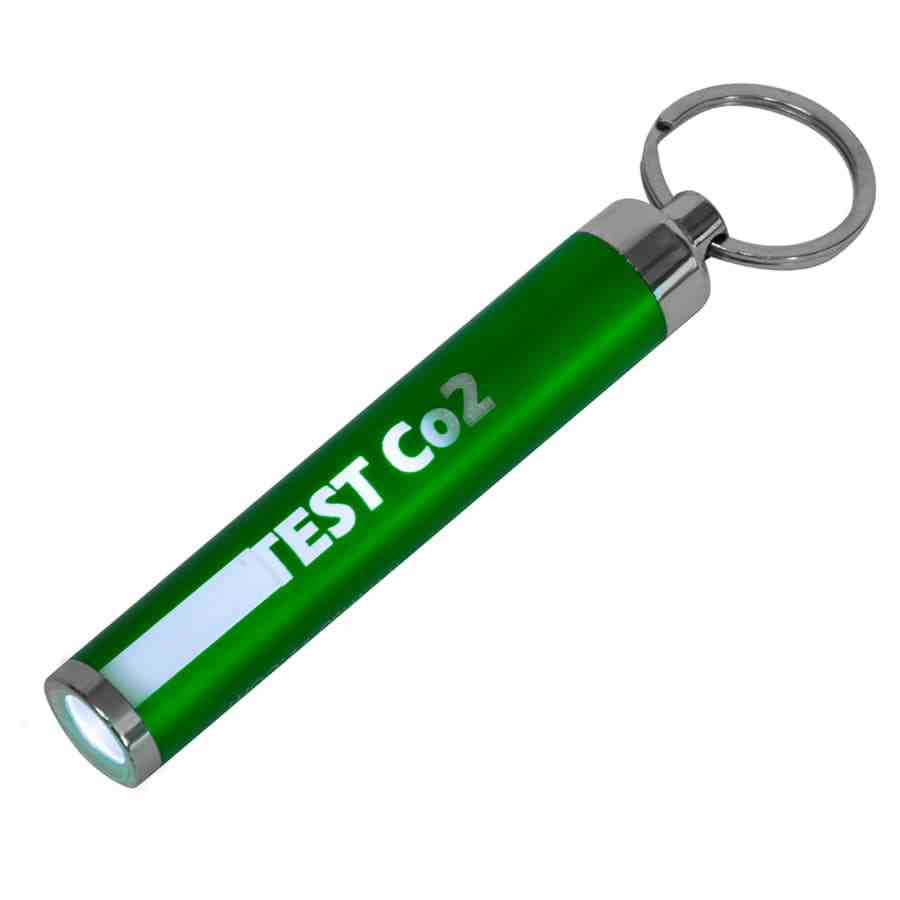 Брелок BIMOX с фонариком, зелёный, пластик, 8,5*d-1,4см - 2