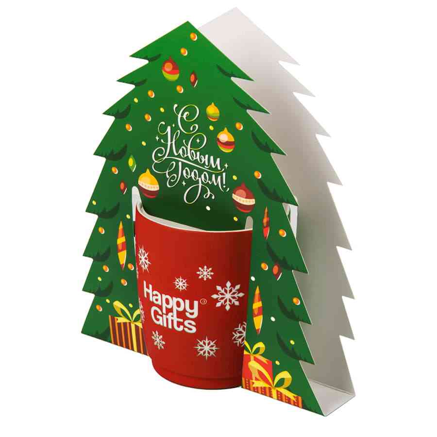 Коробка-украшение для чашки( D=9 см) в виде елки - 2