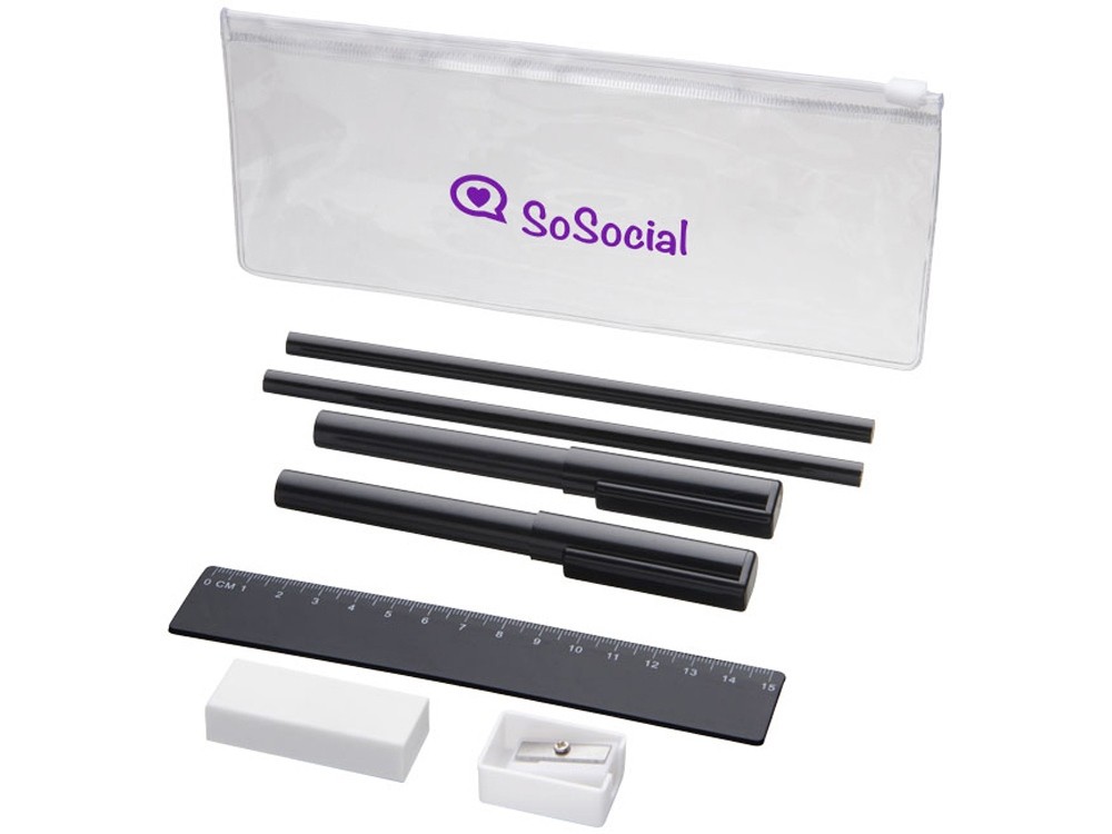 Набор Mindy: ручки шариковые, карандаши, линейка, точилка, ластик - 3