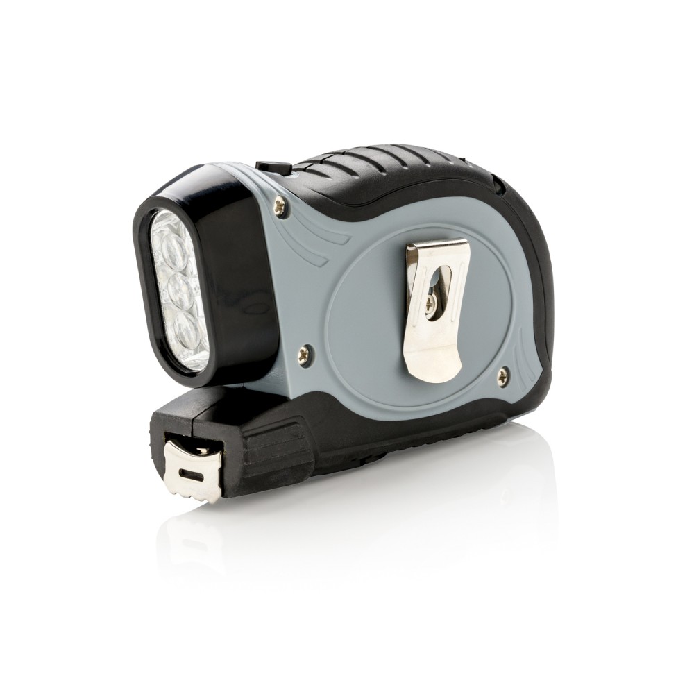 Рулетка с фонариком 2-в-1, серый - 2