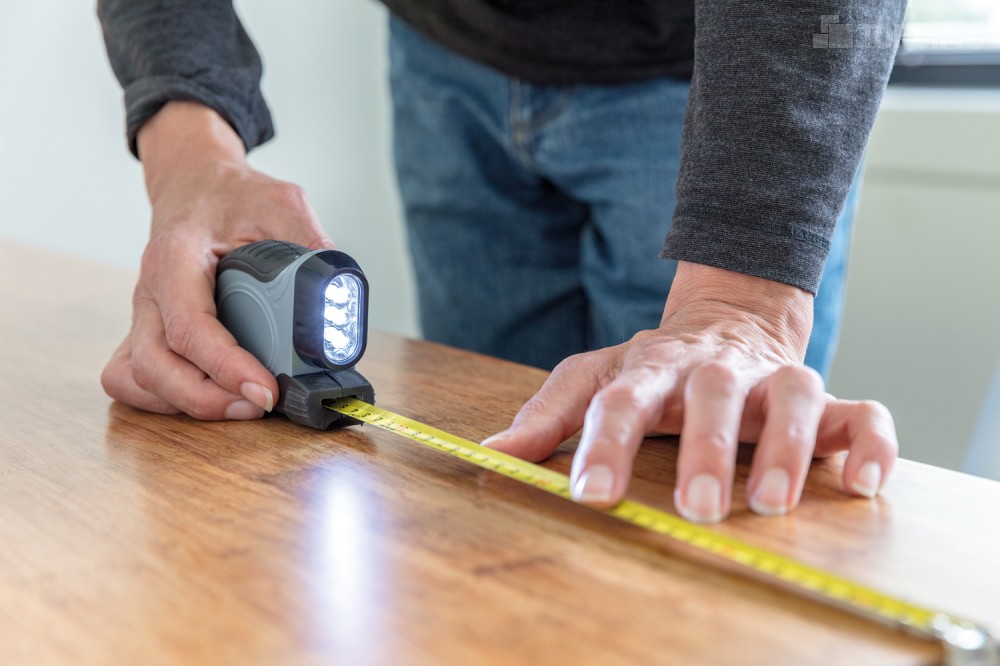 Рулетка с фонариком 2-в-1, серый - 8