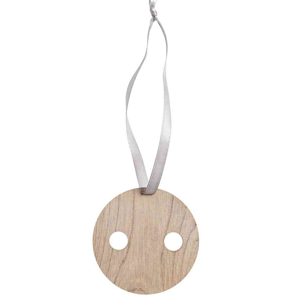 Деревянная подвеска Carving, в форме пуговицы Санты - 2