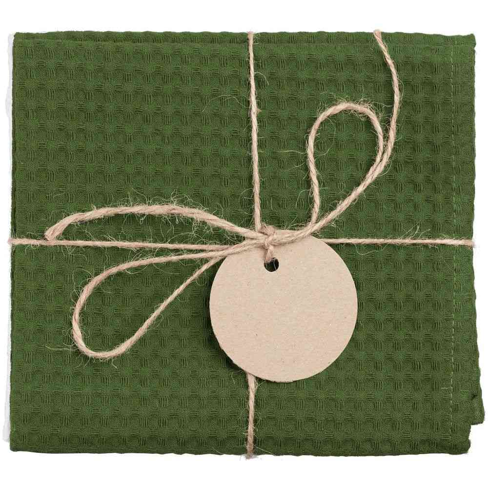 Набор кухонных полотенец Good Wipe, белый с зеленым - 5