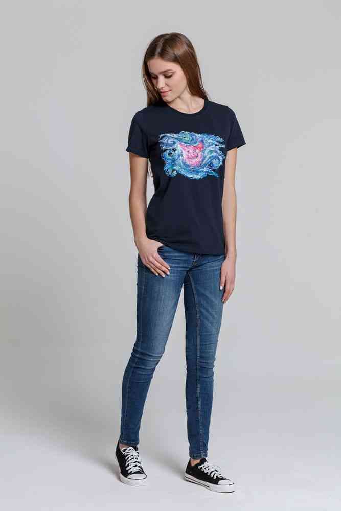 Футболка женская «Ван-Пиг», синяя - 5